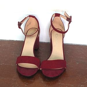 NWOT Burgundy Suede Block Heels